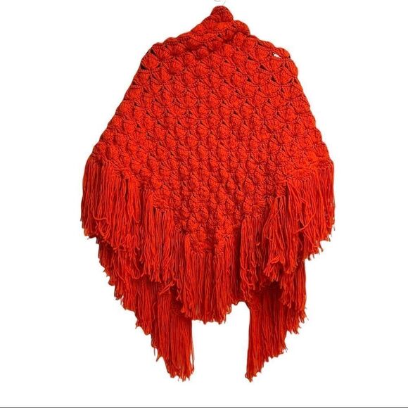 HANDMADE Boho Hand Knit Shawl Wrap Cardigan - Picture 2 of 6